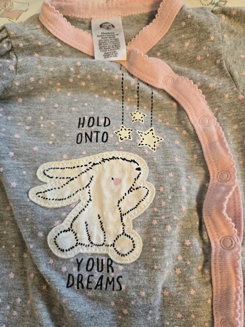 Gerber Size Newborn Bunny Sleeper